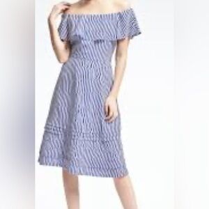 Blue white stripe dress